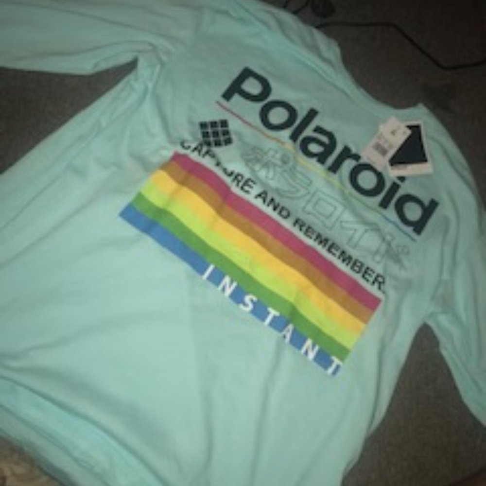 Light Blue Polaroid Shirt -Long Sleeve